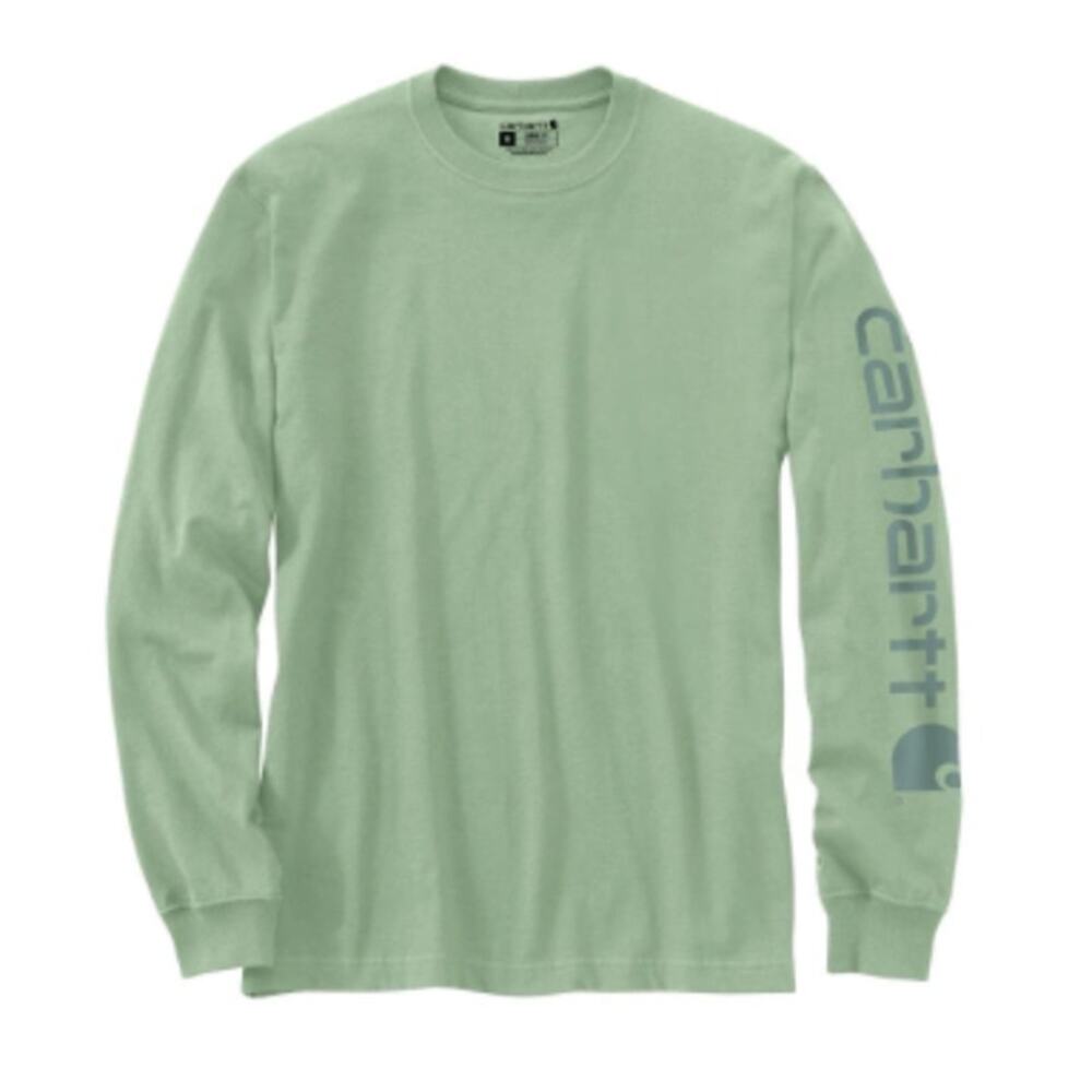 Carhartt Soft Green Loose-Fit Heavyweight Logo Sleeve Graphic T-Shirt 3XLT NEW - Picture 2 of 2